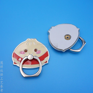 Custom Phone Ring Holder Enamel Cartoon Design Zinc Alloy <b>Desktop</b> <b>Stand</b> Bright Nickel Color - Product Image 3