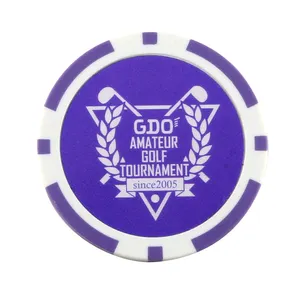 14g-clay 3-Tone Monte Carlo poker chip with Golden Trim Sticker