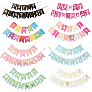 Kid Birthday Party Nguồn Cung Cấp Bé Tắm Trang Trí New Giấy Bunting Biểu Ngữ Cờ Chúc Mừng Sinh Nhật Banner