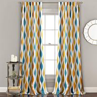 Rideau occultant géométrique de style mid-century, 2 panneaux, rose et gris - Rideaux rétro, draperies vintage pour la maison, le salon ou la chambre à coucher