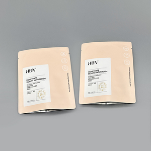 Impression de logo personnalisé 3 sacs à fermeture latérale Sachet d'emballage en mylar de feuille d'aluminium cosmétique métallique - Product Image 3