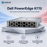 Serveur Dell PowerEdge R770 2U personnalisé sur mesure, double processeur Intel Xeon 6, RAM DDR5, SSD NVMe, double alimentation 3200W