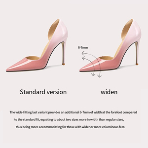 <span class=keywords><strong>Zapatos</strong></span> de tacón alto puntiagudos boca baja <span class=keywords><strong>charol</strong></span> clásico ajustado de tacón alto para mujer de talla grande <span class=keywords><strong>zapatos</strong></span> individuales Rosa degradado - Product Image 5