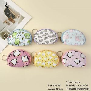 Portamonete a forma di animale dei cartoni animati, semicircolare, 11,5x9 cm, con portachiavi, per bambini e ragazze - Product Image 3
