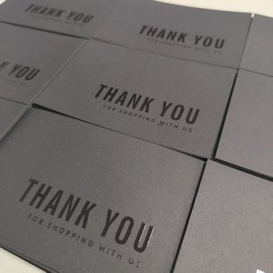 4x6inch Luxury UV Printed Black Paper Card <b>Clothes</b> Jewelry Business Cards Custom Thank You Cards for Small Business - Product Image 2