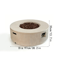 Brasero extérieur au gaz naturel avec 50 000 BTU, design écologique, matériau MGO, billes de verre pour jardin et terrasse