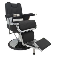 Kisen haute qualité tout noir Antique chaise de barbier rond carré avec appui-tête chaise de style prix de gros d'usine