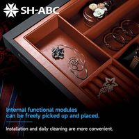 Organisateur de bijoux multi-compartiments en cuir avec tiroir, plateau de rangement pour accessoires de garde-robe