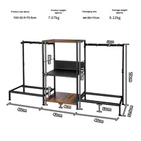 Support de présentation pour basson en acier et bois écologique PGK-E40, 6 pièces, étagère de rangement multi-niveaux pour studio, instruments de musique
