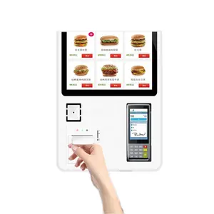 24 Inch Restaurants Smart Touch Screen Self Service Betaling Machine Termal Printer/Bill/Qr Scanner Betalen Eten Bestellen kiosk