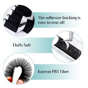 Làm bằng tay tối màu đen 0.07 J Curl dưới Lash phần mở rộng siêu mềm Mink dưới lông mi L Curl 5-6-7mm khối lượng Lash phần mở rộng - Product Image 5