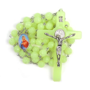 Colgante de Corazón Inmaculado para pared, colgante de corazón de <span class=keywords><strong>la</strong></span> <span class=keywords><strong>Virgen</strong></span> Marí<span class=keywords><strong>a</strong></span>, Rosa enorme, cuentas de 16mm, regalo de decoración para el hogar - Product Image 2