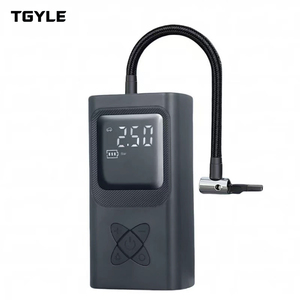 Compresseur d'<span class=keywords><strong>air</strong></span> électrique portable mini 12V avec lumière d'urgence, manomètre numérique, gonfleur de pneus en plastique pour voitures et vélos - Product Image 1