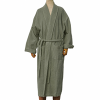 Peignoir gaufré doux pour hôtel et spa, avec col châle, pour femme, ceinturé, confortable, idéal pour le bien-être, vente en gros, article cadeau après la bain