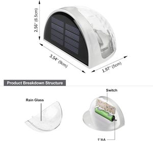 ไฟรั้วโซลาร์ LED ขนาดเล็กกันน้ำกลางแจ้ง IP65 พร้อมเซ็นเซอร์ตรวจจับความเคลื่อนไหว แสงสีขาวอบอุ่น สำหรับสวนและบันไดในบ้าน - Product Image 4