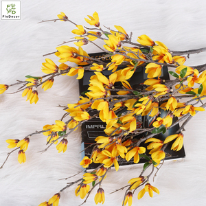 Nuovi Fiori Artificiali di Magnolia, 5 Rami, Fiori in Seta Eleganti per Decorazioni Casa, Matrimoni, Feste e Hotel - Product Image 6