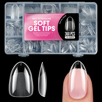 360 faux ongles ultra fins semi-transparents de qualité salon, sans trace, ultra courts, à presser, extensions d'ongles en gel sans démarcation