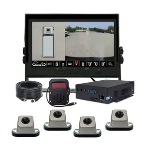 Hd Waterproof 360-degree Bird View Car Camera System 360-degree Car Security Camera Circumnavigation Monitor With Alarm