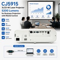 Projecteur laser 4K 3LCD CJ5915 5200 lumens pour projection professionnelle avec correction des quatre coins