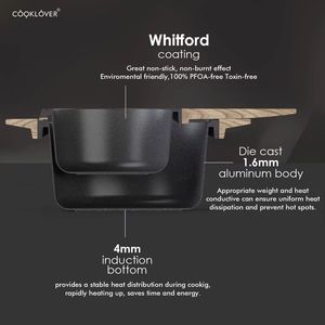 Cooklover Vente en gros d'articles de cuisine, ustensiles de cuisine en céramique antiadhésive de style allemand, ensembles comprenant des casseroles, du verre, du silicone, du métal pour la cuisine - Product Image 5