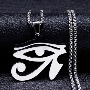 Collares <span class=keywords><strong>de</strong></span> Cadena <span class=keywords><strong>de</strong></span> Acero Inoxidable con Ojos Egipcios para Hombre, Collar con Símbolo del <span class=keywords><strong>Ojo</strong></span> <span class=keywords><strong>de</strong></span> <span class=keywords><strong>Ra</strong></span> <span class=keywords><strong>y</strong></span> <span class=keywords><strong>Horus</strong></span>, Joyería Bijoux (NL655) - Product Image 2