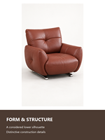 Fauteuil lounge moderne en cuir, fauteuil individuel rembourré, fauteuil de lecture pour salon, hall d'hôtel