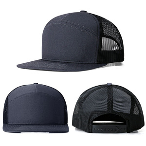 Parche de cuero personalizado 7 paneles gorra de camionero sin estructura Snapback gorra con malla al aire libre <span class=keywords><strong>Richardson</strong></span> Snapback gorra original - Product Image 2