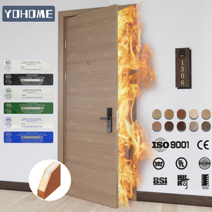 Porte d'entrée de chambre d'hôtel 5 étoiles haut de gamme classée U-L Portes coupe-feu de sécurité Portes en bois résistantes au feu de 60 minutes - Product Image 5