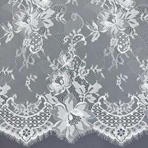 Erkoumi 150cm * 300cm colori tinti Sexy abito floreale ciglia tessuto di pizzo per abiti da sposa leggero <span class=keywords><strong>Tulle</strong></span> ricamato - Product Image 2