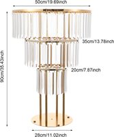 Support floral de mariage moderne à 3 niveaux, design suspendu, en métal doré et cristal, pour décoration de scène