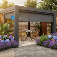Pergola en aluminium polyvalente Sweet Home, auvent rétractable motorisé pour l'extérieur, gazebo imperméable avec stores latéraux LED