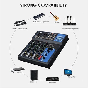 Mezclador de audio de 4 canales con Bluetooth, USB y reproductor digital MP3 para grabación y mezcla en vivo - Product Image 2