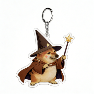 Cheems จี้ฮู้ดสำหรับขับขี่สีแดงตัวเล็กน่ารักสุดสร้างสรรค์ | พวงกุญแจรูปตัว D-Ring แบบอะคริลิคยืดหยุ่น | ตัวอักษรดีไซน์สุนัข Chai Red Akita - Product Image 4