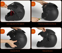 Nouveau design, casque de moto intégral en ABS, style armure de robot science-fiction, casque de conduite vintage pour hommes et femmes adultes, pour les trajets quotidiens