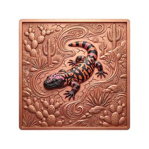 Medalla Personalizada <span class=keywords><strong>de</strong></span> Gecko del Desierto en Relieve Vintage, 40 mm, 99.9% <span class=keywords><strong>Cobre</strong></span> Puro, Superventas - Product Image 1