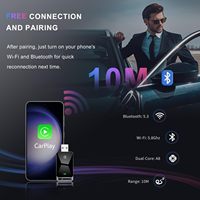 Alimentation OEM d'usine Carplay USB sans fil Adaptateur de jeu de voiture Dongle OEM Prix bon marché Plug Play 2 en 1 Android Auto
