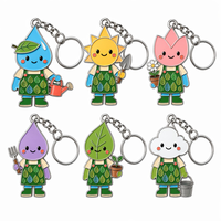 Gantungan Kunci Enamel Kustom Kawaii Gardener Premium Hard Enamel Zinc Alloy Bunga Matahari Tetesan Hujan Suvenir untuk Hadiah Pecinta Berkebun