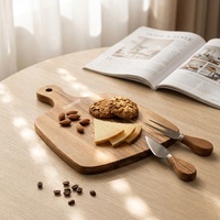 Ensemble cadeau de planches à fromage YINHAO, lot de 3 planches à fromage en bois d'acacia et ensemble de couteaux, plateau de charcuterie, ensemble de service en ardoise