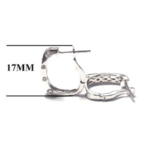 Boucles d'oreilles à Clip rondes pour femme, bijoux tendance, romantique, Design populaire, en or blanc 18k, haute qualité, en diamant, utilisation quotidienne - Product Image 2