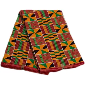 Manufacturer Veritable Cotton Kente African Wax Printed Woven Dresses Fabric