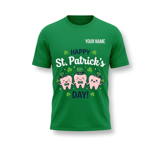 T-shirt personnalisé pour la Saint-Patrick, motif dents joyeuses, cadeau pour dentiste et hygiéniste - Product Image 2