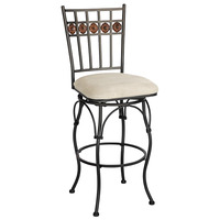 Tabouret de bar ovale à dossier enroulé avec coussin en lin, structure métallique de 30 pouces pour usage commercial dans les restaurants et hôtels Uetco