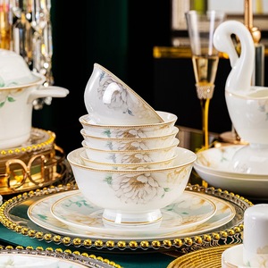 Vajilla de Cerámica Jingdezhen 2024, Juego de Platos y Tazones, Estilo Chino Nuevo, Flores de Alta Gama, Desechable, Regalo <span class=keywords><strong>para</strong></span> el Hogar y Venta al por Mayor - Product Image 2