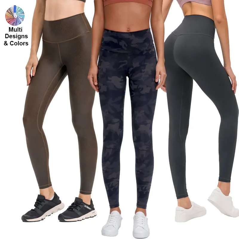 Custom Logo LULU Align Yoga Pants Women Workout Gym Fitness Clothing Tiktok Leggings High Waist Non See Through Yoga Leggings