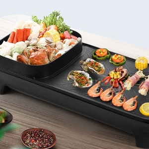 Grille <span class=keywords><strong>électrique</strong></span> et barbecue multifonction à faible émission de fumée, 52 cm, 1500 W, avec commande par bouton, antiadhésif, pour usage intérieur, best-seller - Product Image 2