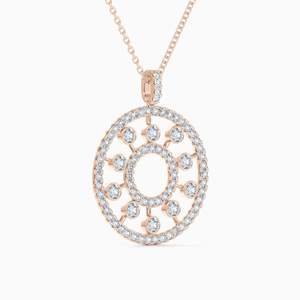 Collier pendentif en or 14K/18K/22K de haute qualité avec diamants de 0,58 ct taille brillant et pierres latérales, personnalisable, diamants de laboratoire de clarté VVS-SI - Product Image 4
