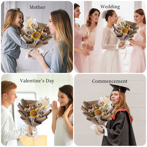 2025 New Handmade Crochet Knit Sonnenblumen blumenstrauß zum Valentinstag Neujahr Weihnachts schmuck Geschenke künstlich - Product Image 6