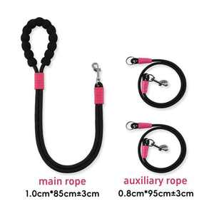 Correa para Perro con Collar, Cuerda de Nailon Colorida, 2 Ganchos, Manos Libres, para Cintura, Multifuncional, Mango de Espuma EVA Suave, Correa para Mascotas a Prueba de Explosiones - Product Image 3