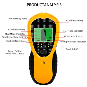 เครื่องตรวจจับโลหะลวดไม้แบบสี่ฟังก์ชันในตัวเดียวพร้อมจอแสดงผล LCD HD - Product Image 4