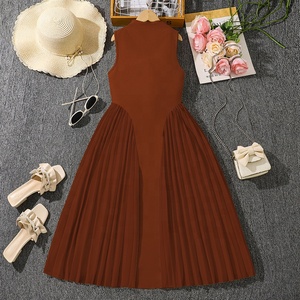 Vestido de Fiesta Maxi Plisado sin Mangas para Niñas, Verano, Algodón y Poliéster, Moda Infantil - Product Image 2